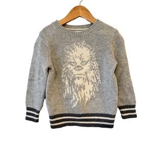 GAP Star Wars Chewbacca Gray Knit Crewneck Sweater 2T